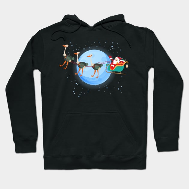 Santa Claus Riding ostrich Hoodie by Skylane